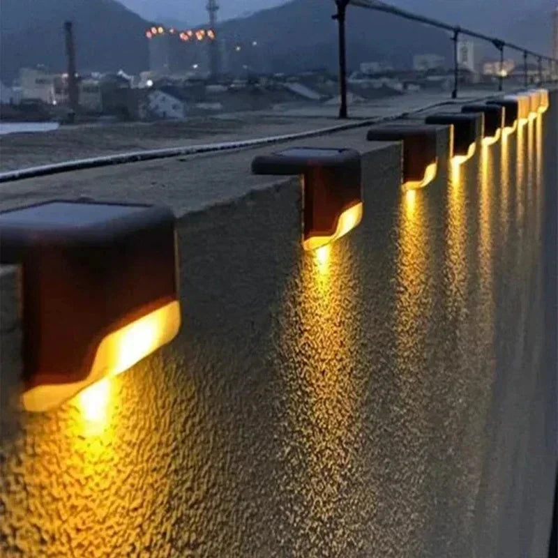 1/4/8/12/Uds luces LED solares luz de jardÃÂn al aire libre lámpara de cubierta luz Solar de escaleras lámpara de paso Solar impermeable decoración de jardÃÂn y Patio