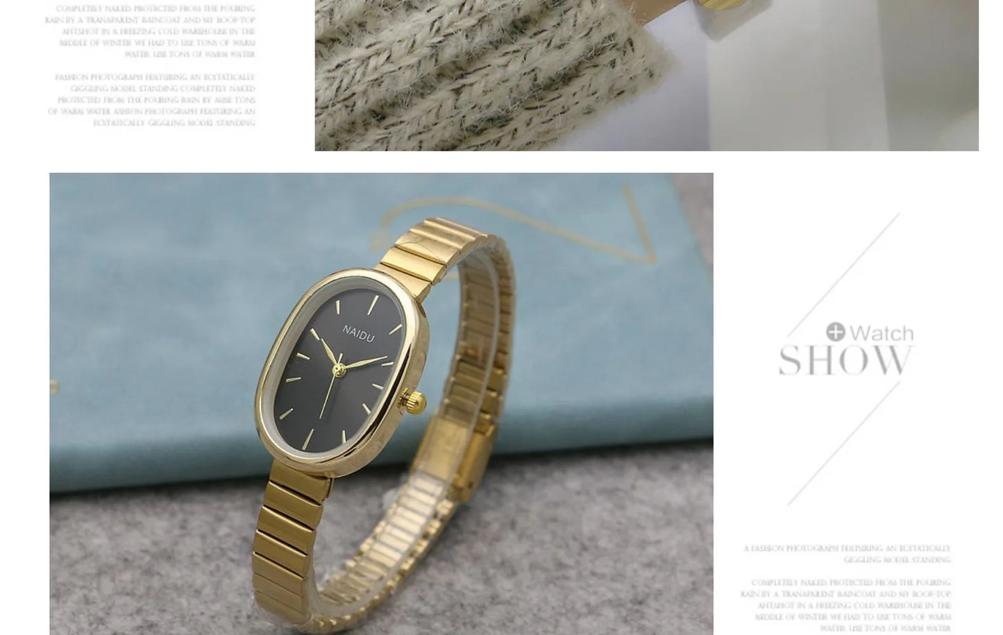 Reloj de cuarzo ovalado con esfera pequeña para mujer, correa de bambú de acero inoxidable, reloj de pulsera de regalo de lujo a la moda para estudiantes y niñas, envío directo