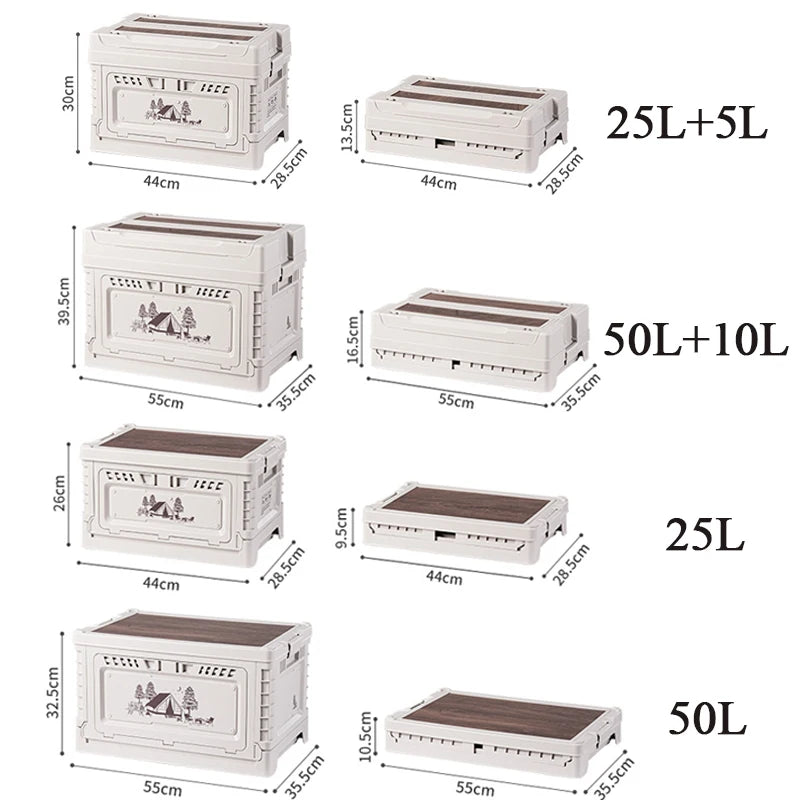 Naturehike-caja de Camping de 60L, caja de almacenamiento plegable de gran capacidad, 25L, 30L, 50L, mesita de noche para el hogar, pícnic al aire libre, caja de artículos diversos de PP