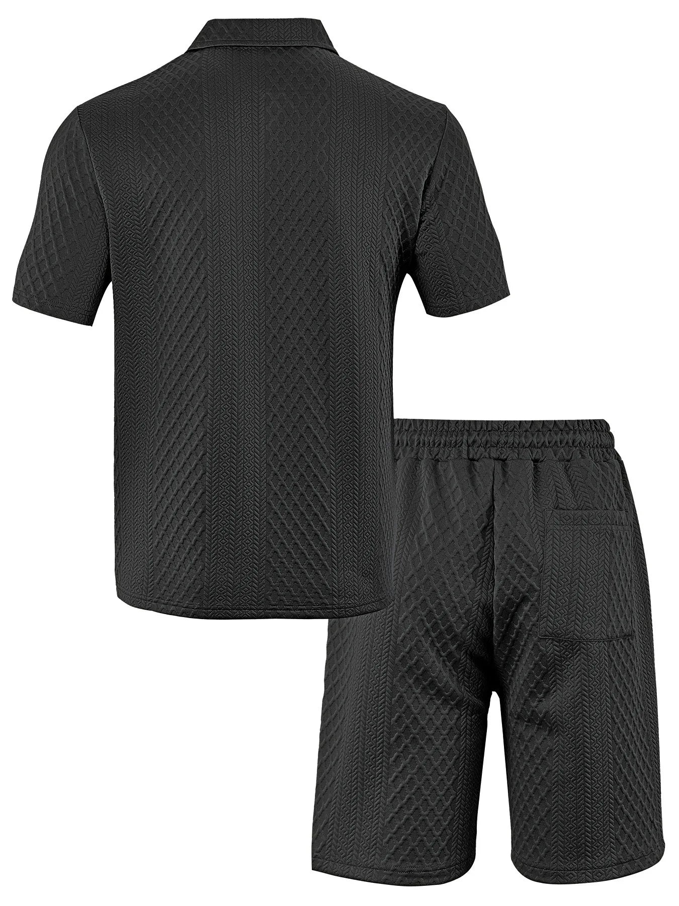 NOVEDAD DE VERANO 20225, Polo deportivo informal para hombre con solapa, camisa y pantalones cortos de manga corta para hombre, traje con textura Jacquard