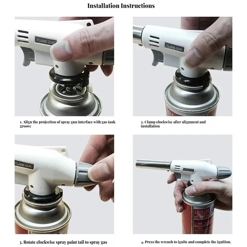 Pistola de llama antorcha para cocinar autólisis Gas butano quemador de soldadura quemador de Gas llama soplete de Gas soplado para barbacoa Camping Cookin