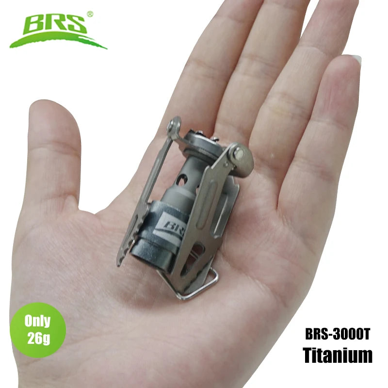 BRS-estufa de Gas para exteriores, Mini quemador de Gas para acampar, 25g, ultraligero, titanio, Picnic, senderismo, cocina, horno de supervivencia BRS-3000T