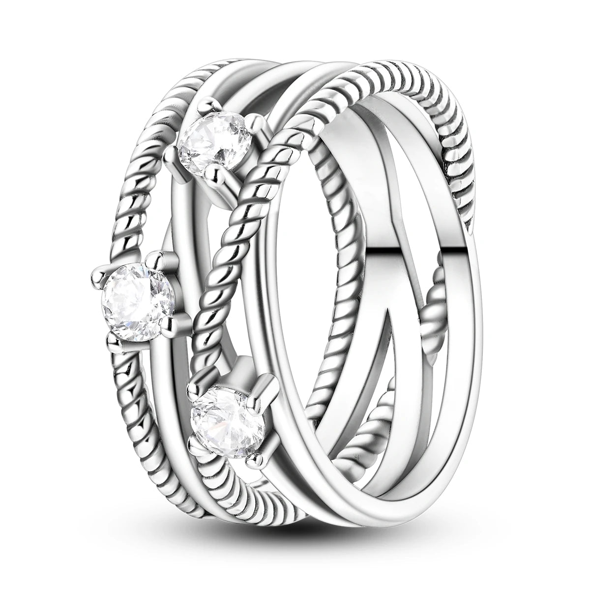 Anillo de Plata de Ley 925 Original para mujer, joyería fina con circonita, luciérnaga, corazón, cruz