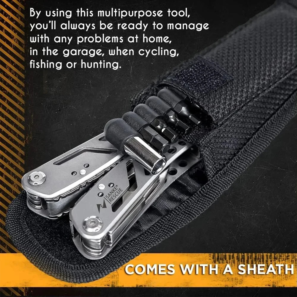 Multiherramienta Alicates multiherramientas 24 en 1 con Multiherramienta profesional para supervivencia, acampada y caza, regalos para hombres, papá, Hus band