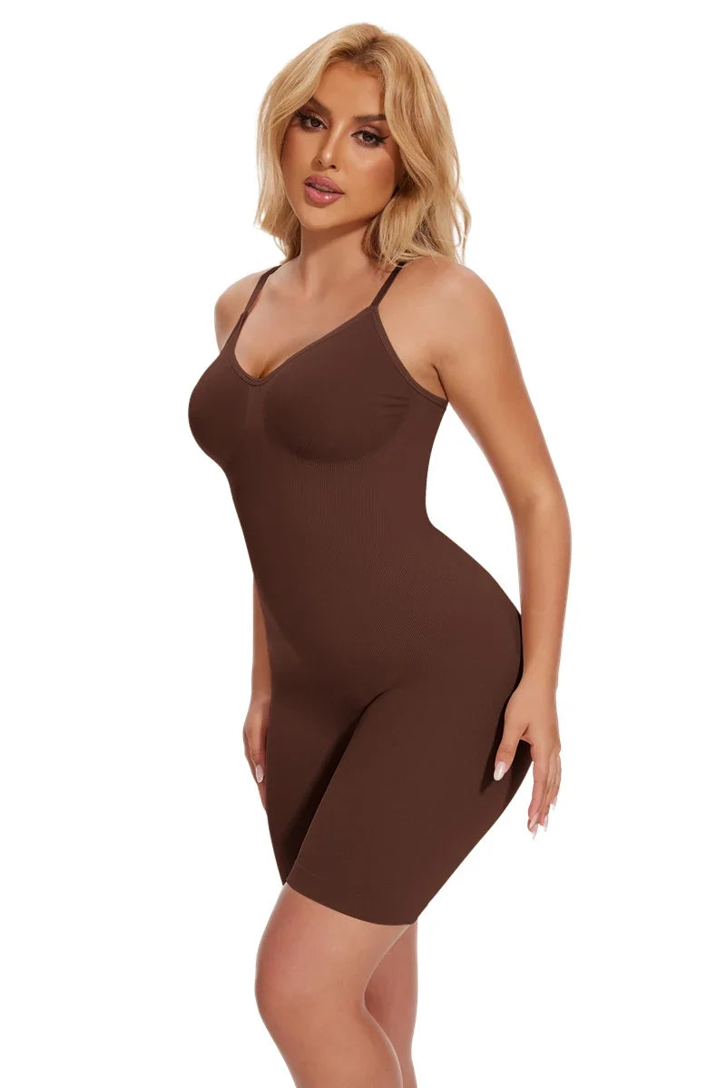 Nuevo Body moldeador para mujer, camiseta sin mangas con Control de barriga, moldeador de cuerpo completo, pantalones cortos antirozaduras, entrenador de cintura adelgazante, levantador de glúteos