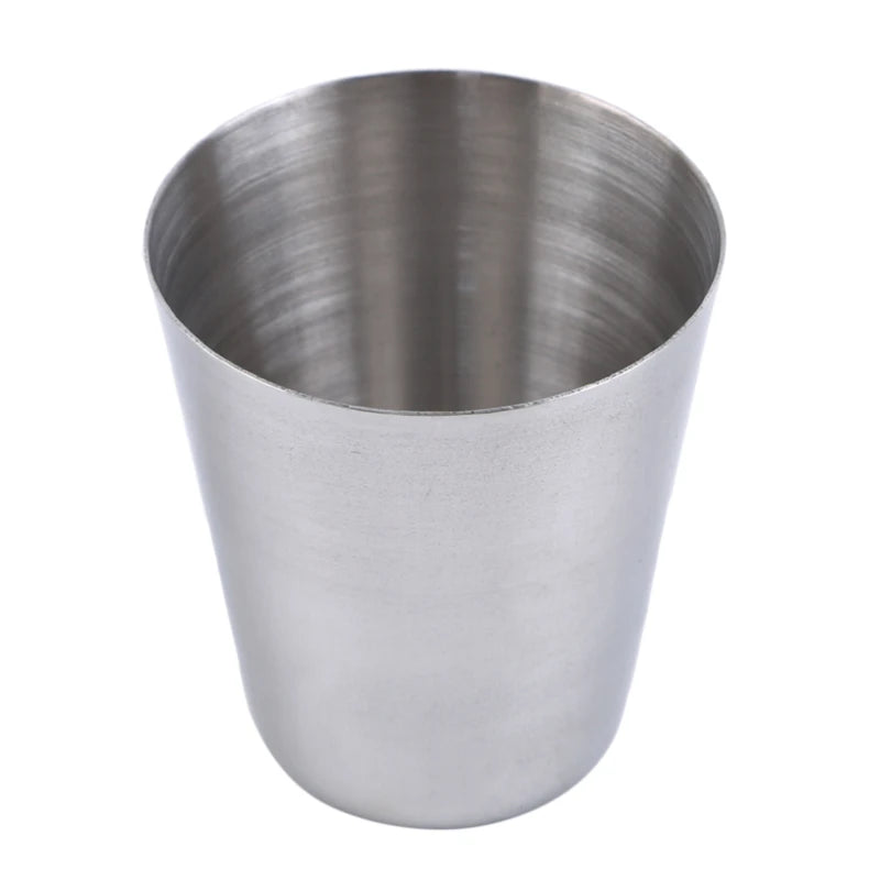 4/6 Uds tazas de acero inoxidable Mini vaso de chupito taza de cerveza taza de vino de Metal vaso de café tazas de té y leche Camping senderismo juego de tazas portátiles