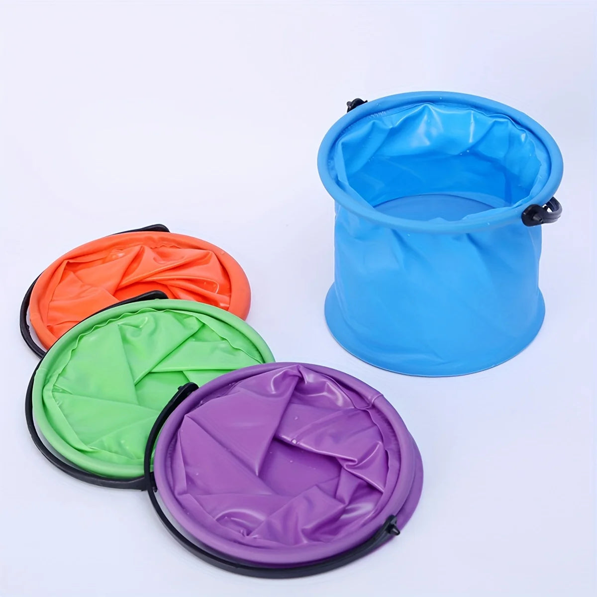 Cubo plegable con asa, portátil, para playa, viajes, fiestas en el jardín al aire libre, camping, picnics, pesca y senderismo, 10/4/1 Uds.