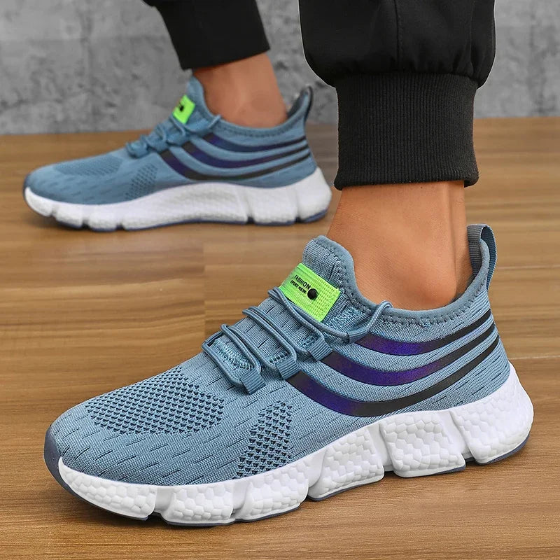 Zapatos Deportivos informales para hombre, zapatillas ligeras transpirables, antideslizantes, planas, para correr al aire libre, caminar, Tenis, calzado atlético para correr