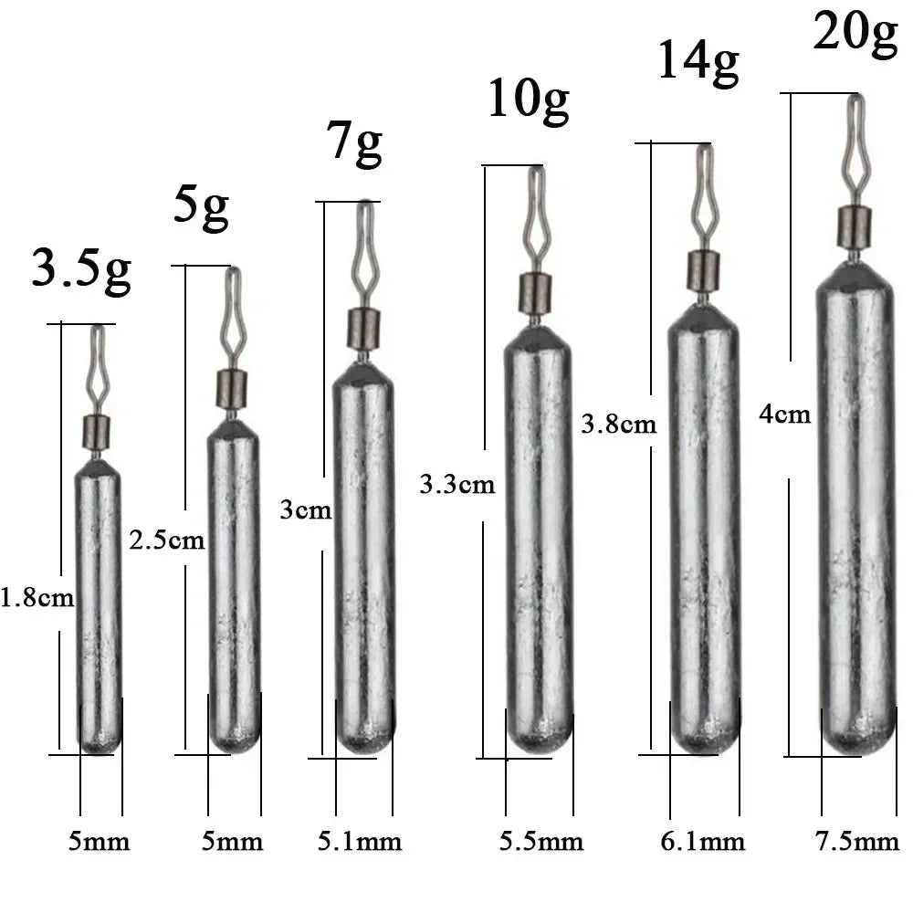 10 unids/lote, plomos de peso para pesca, 3,5g, 5g, 7g, 10g, 14g, cebo suave, accesorios para aparejos de pesca de lubina, conector de gancho de plomos de lÃnea