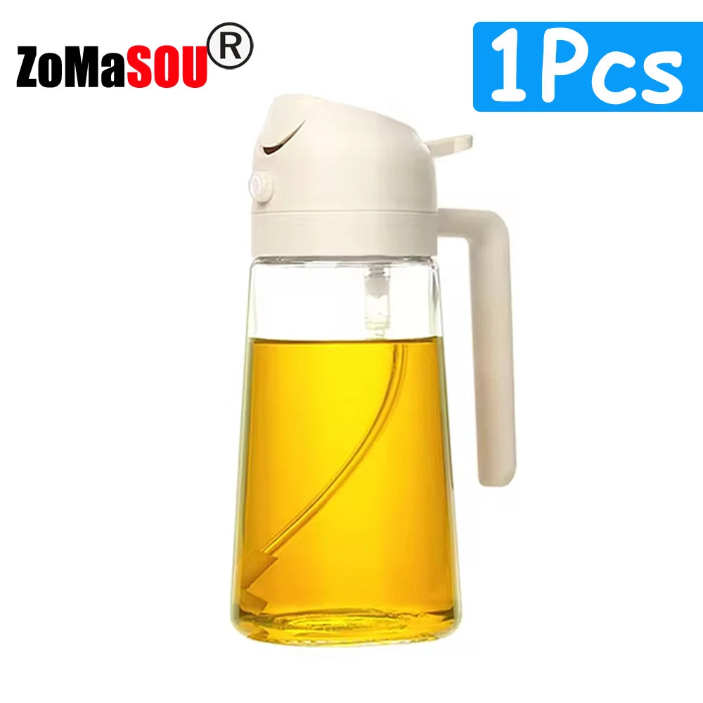 Dispensador de aceite 2 en 1, pulverizador, botella de aceite vertedor, contenedor de aceite de plástico, vaporizador para cocina, ensalada, barbacoa, cocina de acampada