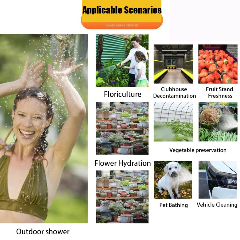 Ducha portátil de 4/8L para acampar, ducha exterior con manguera de 3m para viajar, senderismo, rociador multifunción para riego, lavado de coches