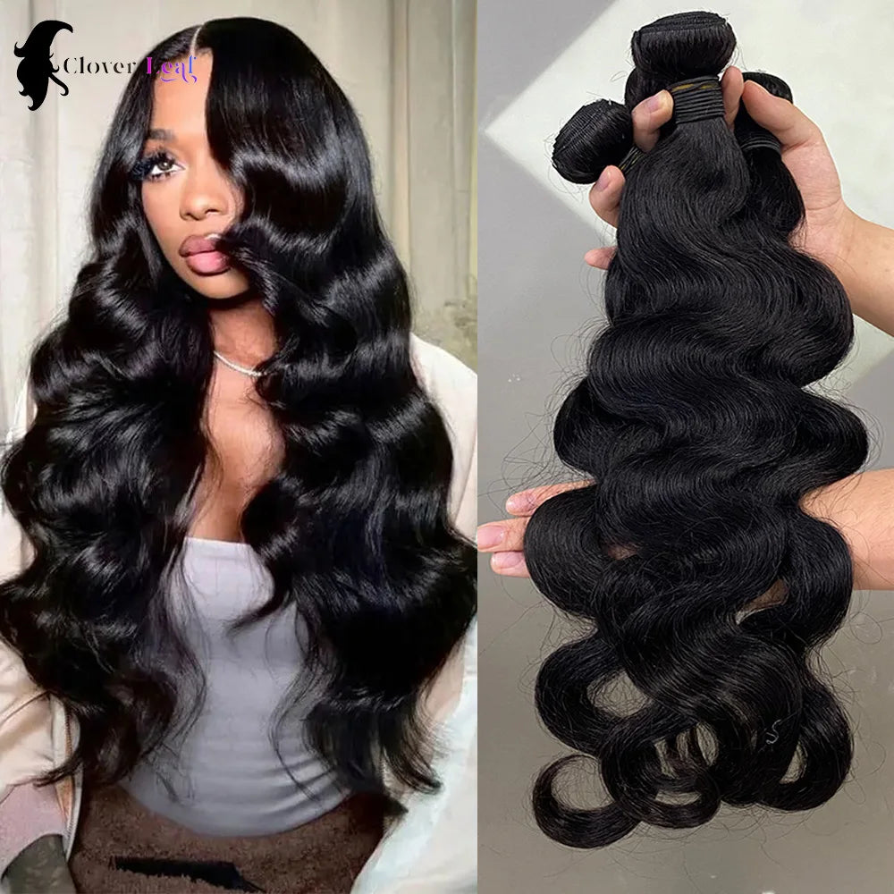 Extensiones de cabello humano ondulado de 24 pulgadas, 100% cabello humano brasileño sin procesar, 1/3/4 mechones para mujeres, mechones gruesos 10A, entrega en 3 dÃas