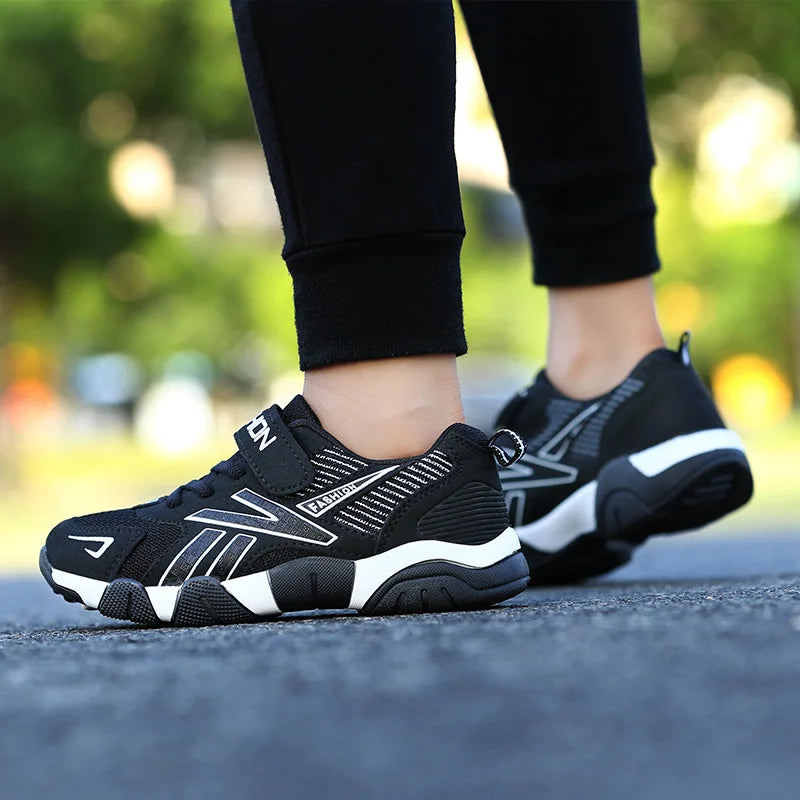Zapatillas de deporte de moda para niños, zapatos deportivos transpirables de malla para correr, calzado ligero para caminar en la escuela