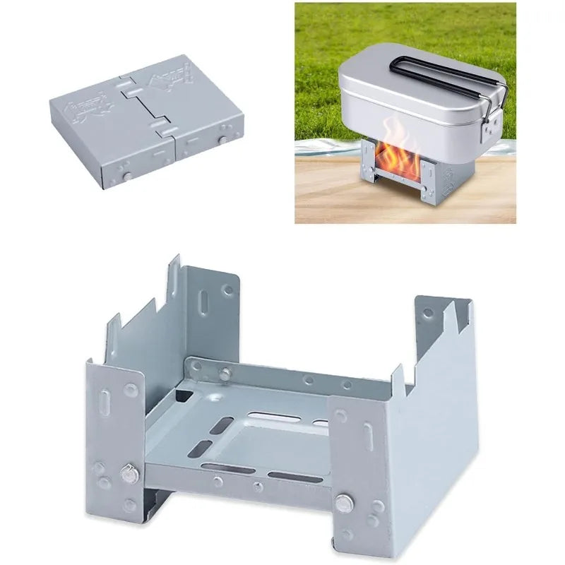 Estufa de combustible sólida portátil, estufa de Alcohol para acampar, MINI estufa de calefacción plegable, utensilios de cocina de bolsillo, Ideal para Picnic y senderismo