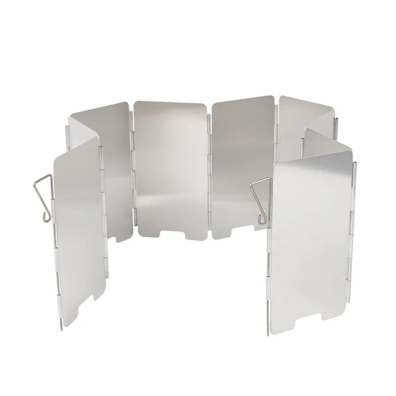 Estufa al aire libre protector contra el viento parabrisas de Camping 9 placas cocinas de Gas plegables deflectores de viento equipo de estufa herramienta de accesorios