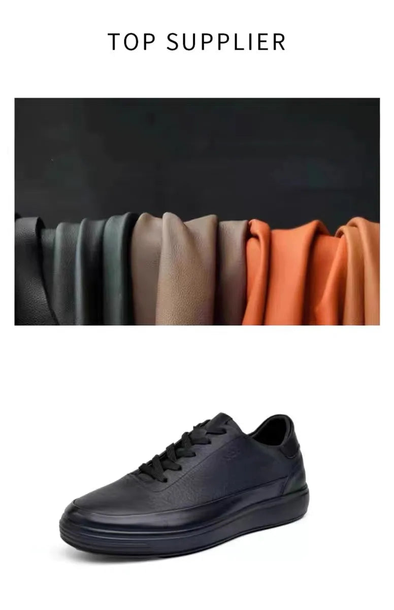 Zapatos de cuero genuino de alta calidad para hombre, zapatillas cómodas de verano, zapatos de moda para hombre, zapatos de monopatÃn versátiles de cuero suave