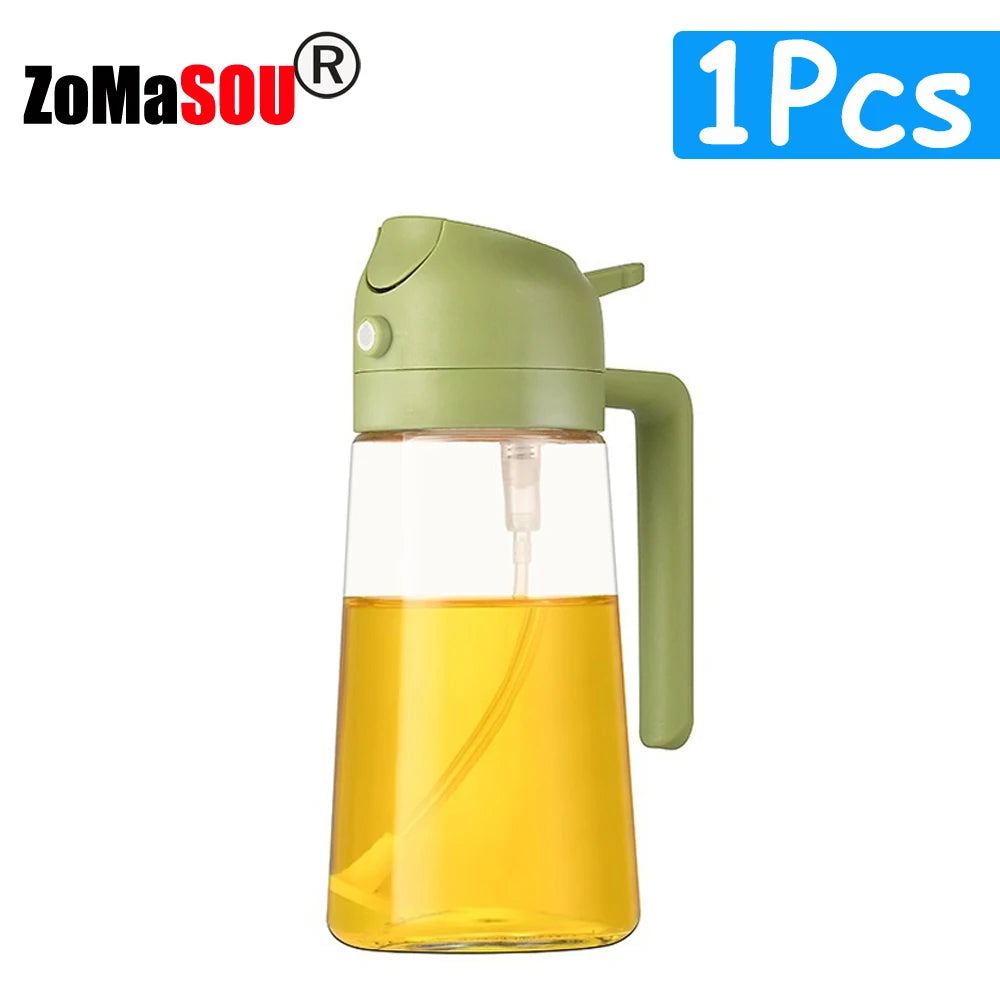 Dispensador de aceite 2 en 1, pulverizador, botella de aceite vertedor, contenedor de aceite de plástico, vaporizador para cocina, ensalada, barbacoa, cocina de acampada