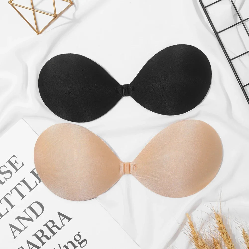 Sujetador Sexy para mujer, Sujetador Invisible de realce, autoadhesivo de silicona, cierre frontal sin costuras, adhesivo, sin espalda, sin tirantes