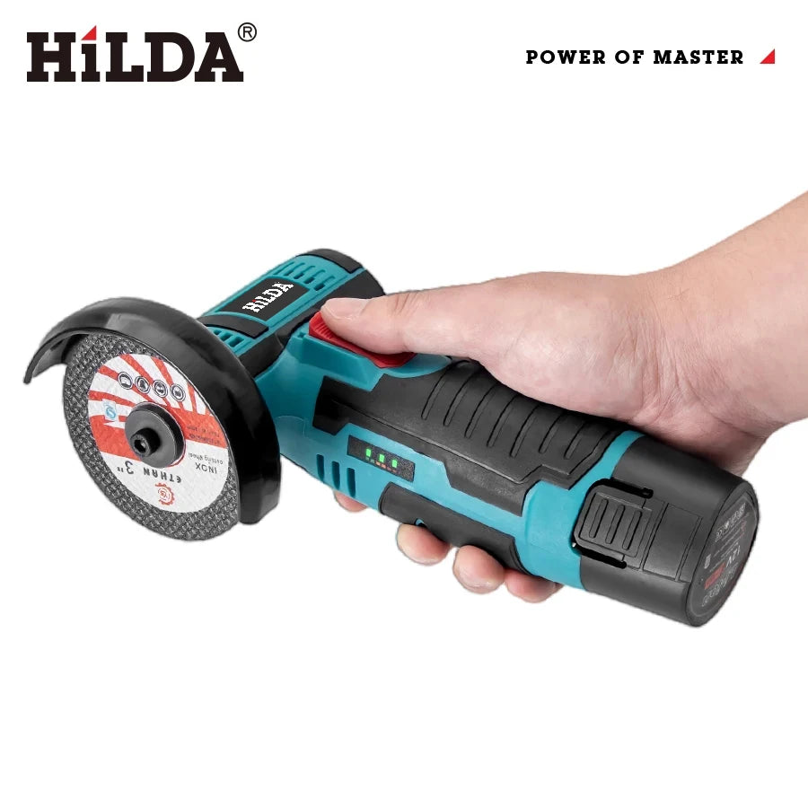 Mini amoladora angular recargable en miniatura HILDA de 12V con baterÃa, amoladora pulidora de hoja de corte para cortar diamante inalámbrico