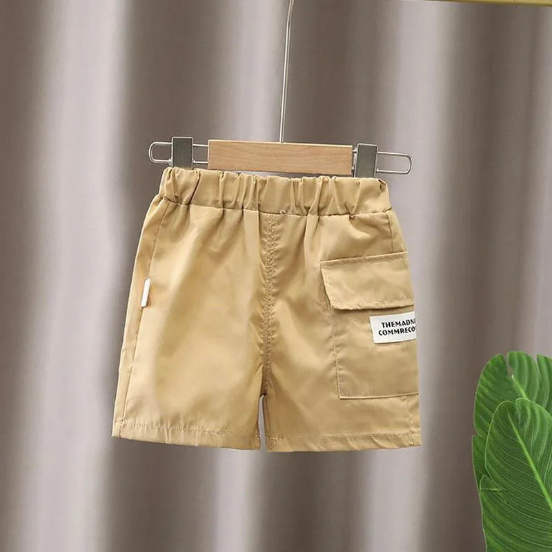 1Set Boys Girls Leisure Set Fashion Children Short Sleeve Shorts Sets Summer Kids Clothes Baby Tee Pants Solid Color Tracksuits