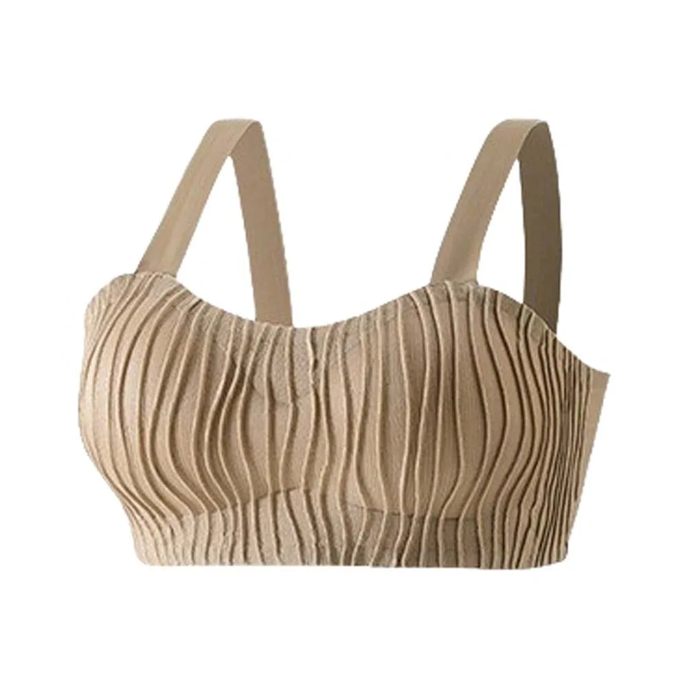 Wave Shape Wireless Deep V Bra Shockproof Anti-sagging Brassiere for Women Gathered Breasts Close-fitting Push Up Underwear