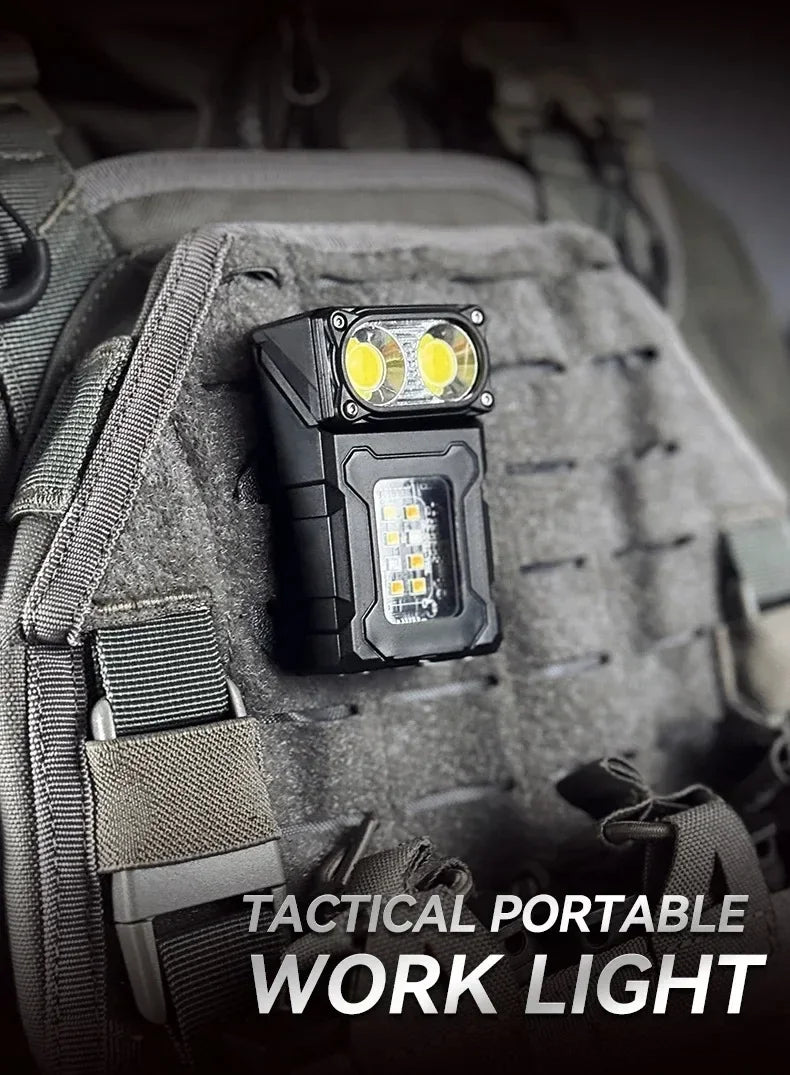 Luz de trabajo al aire libre Mini imán portátil LED USB recargable luz de Camping con mochila correa Clip herramientas de senderismo
