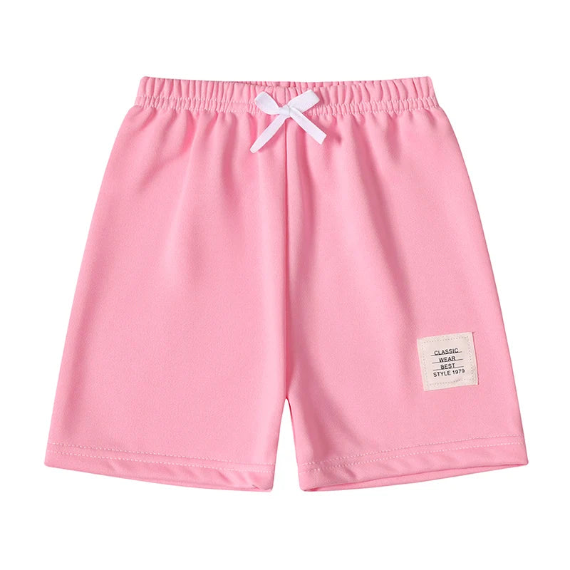 1/3/6 Pcs Children's Solid Color Drawstring Strap Shorts Boy Casual Fashion Pants Girl Joker Comfortable Elastic Waist Pants