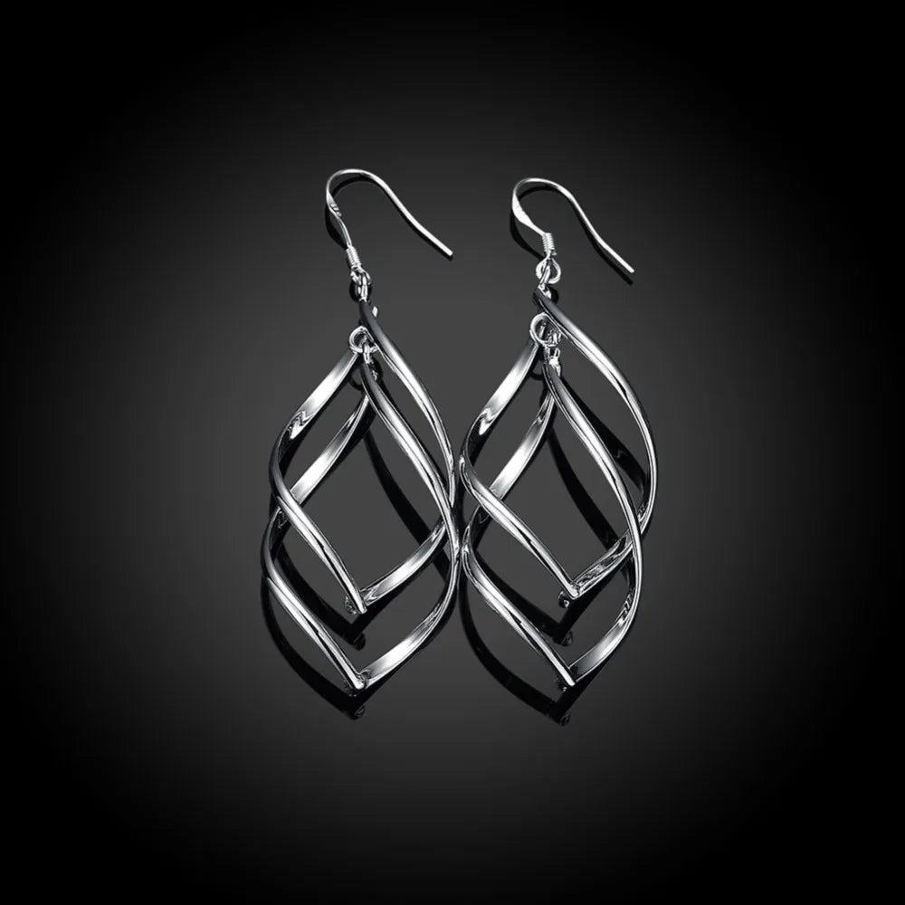 Nueva llegada, pendiente de boda de Plata de Ley 925, joyería para mujer, pendientes largos de alta calidad, aro colgante
