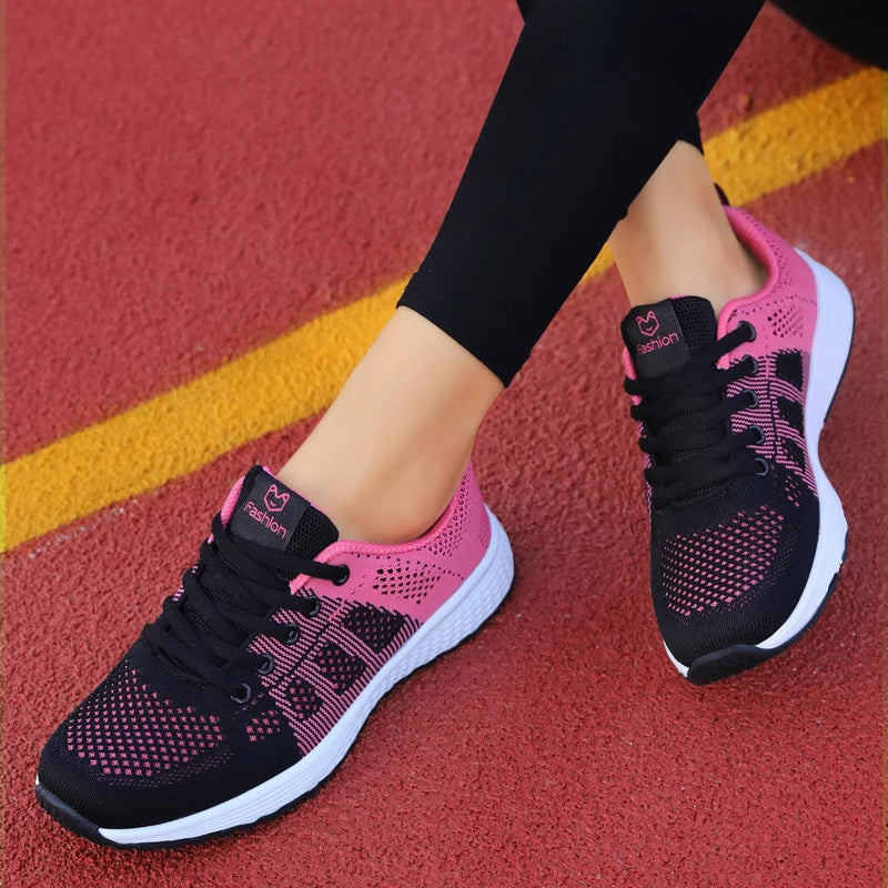 2024 zapatos deportivos para mujer, zapatillas de plataforma a la moda, zapatos planos para correr para primavera e invierno para mujer