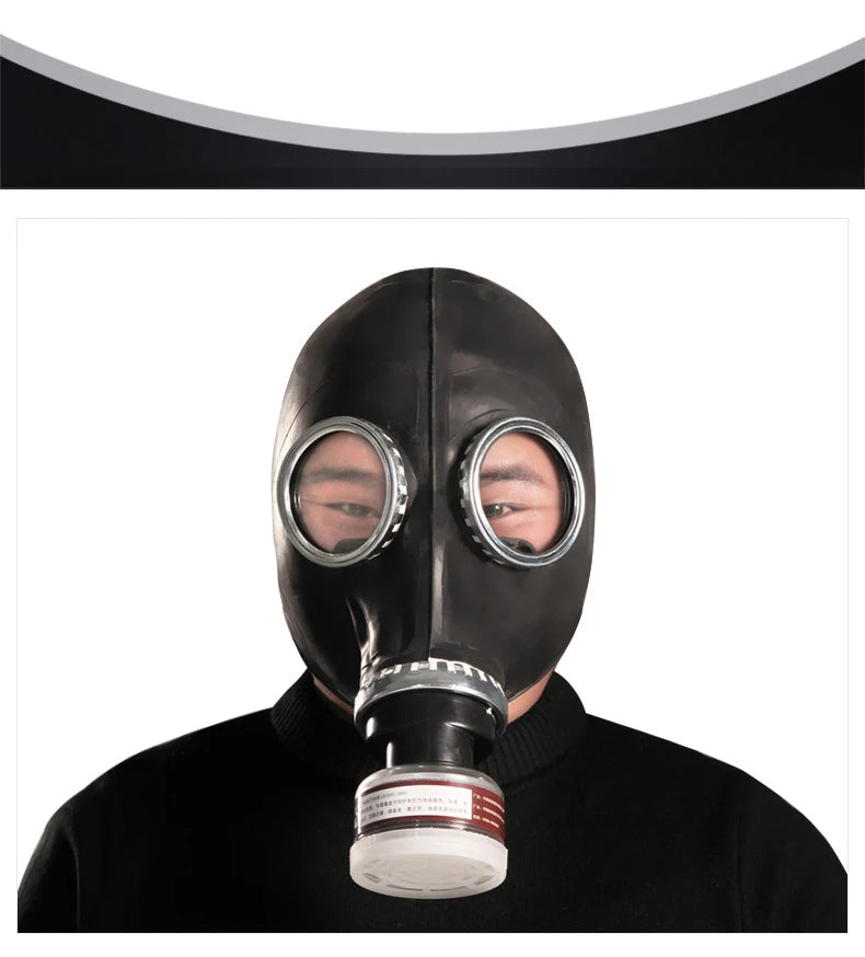 Máscara de Gas fantasma de cara completa negra creativa, respirador de goma, máscara de prevención quÃÂmica, capucha RD40 de 40mm para pintar pesticidas en aerosol