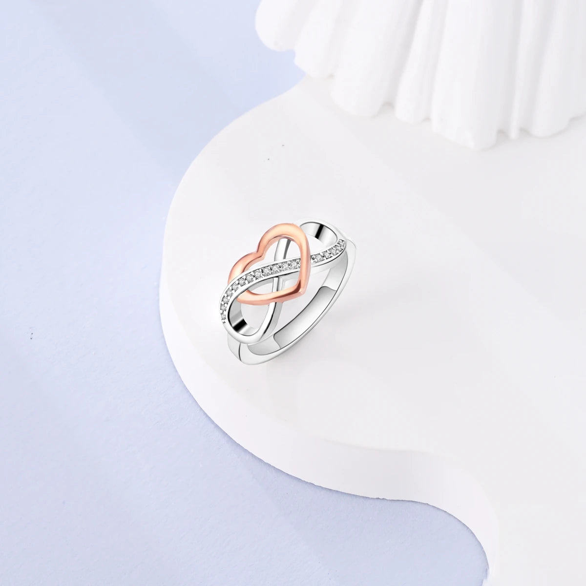 Anillo de Plata de Ley 925 Original para mujer, joyería fina con circonita, luciérnaga, corazón, cruz