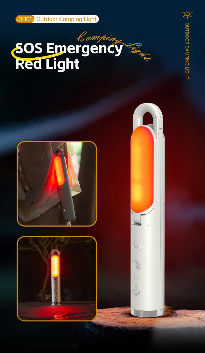 Linterna de Camping UltraBrillante con Linterna y Modo SOS - Plegable, Carga Tipo-C, Impermeable IP53 para Senderismo/Reparaciones de Emergencia