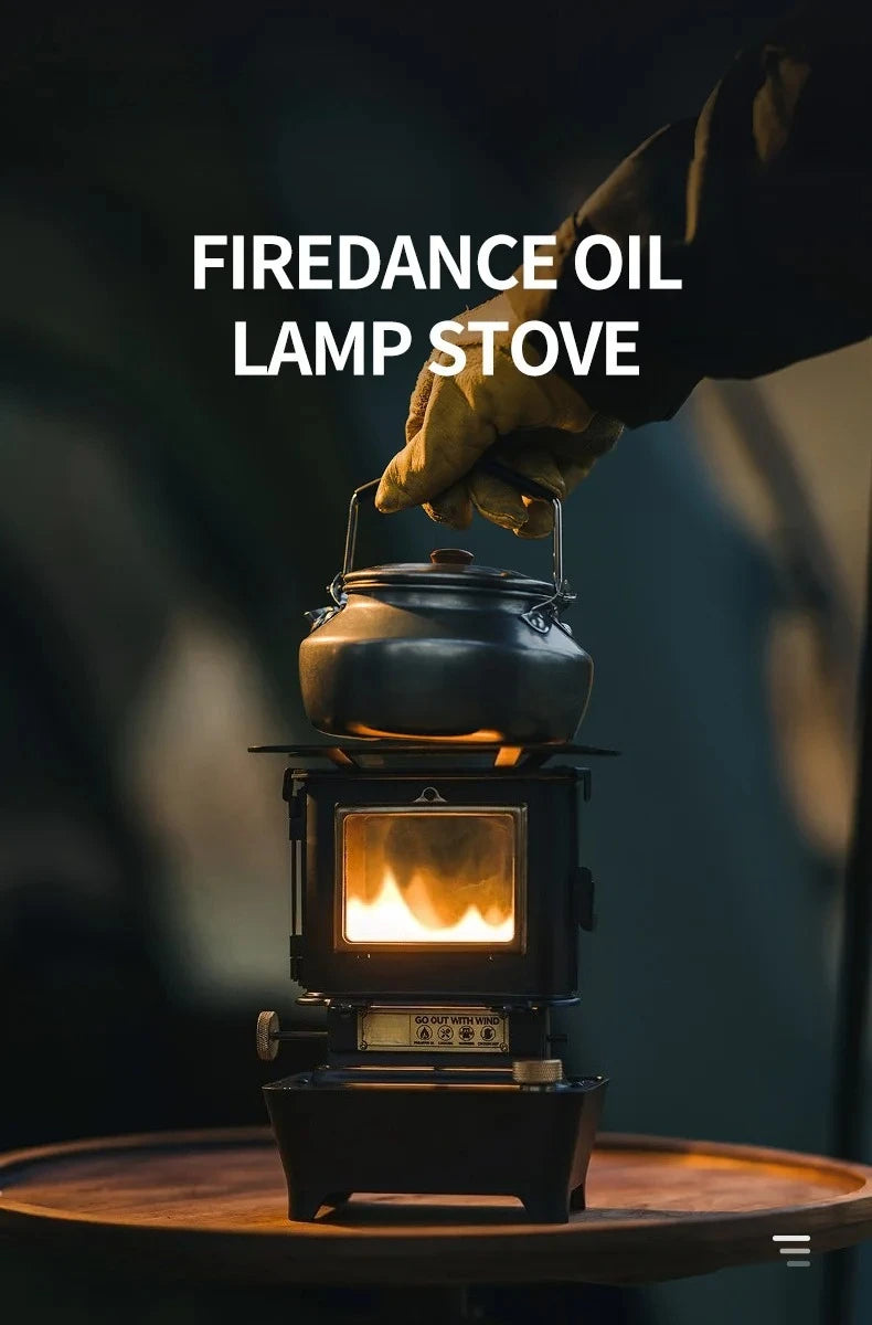 Lámpara de aceite de firedancia, estufa, linterna portátil para acampar al aire libre con luces Retro de emociones, perfecta para picnic y mochilero, aventuras