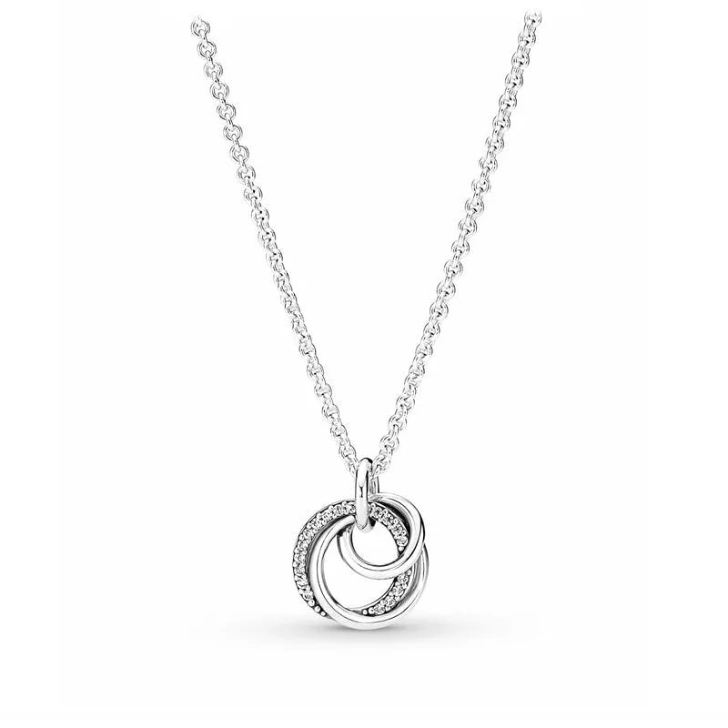 Nuevo original Plata de Ley 925 chapada brillante en forma de corazón collar pulsera mujer regalo de cumpleaños del Día de San Valentín joyería DIY