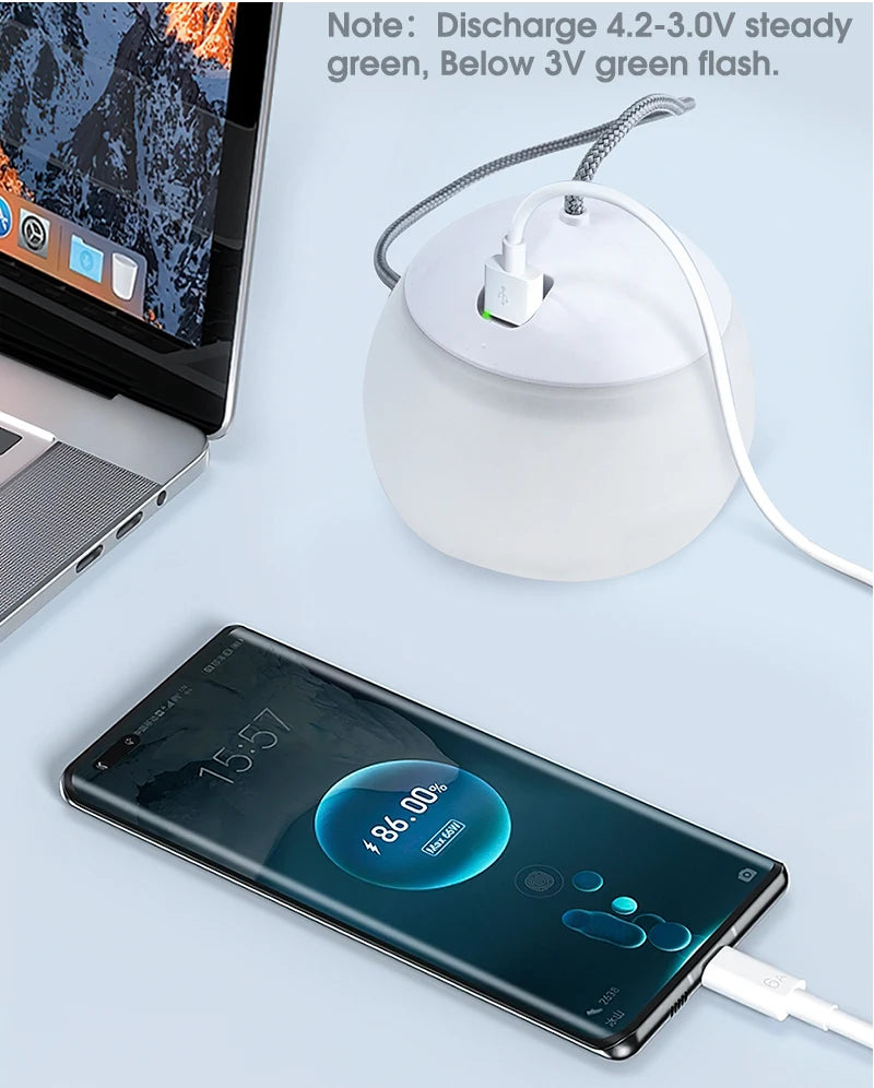 WEST BIKING-luz colgante para tienda de campaña, linternas portátiles para acampar, luz Led recargable por USB, lámpara de campamento para emergencias al aire libre