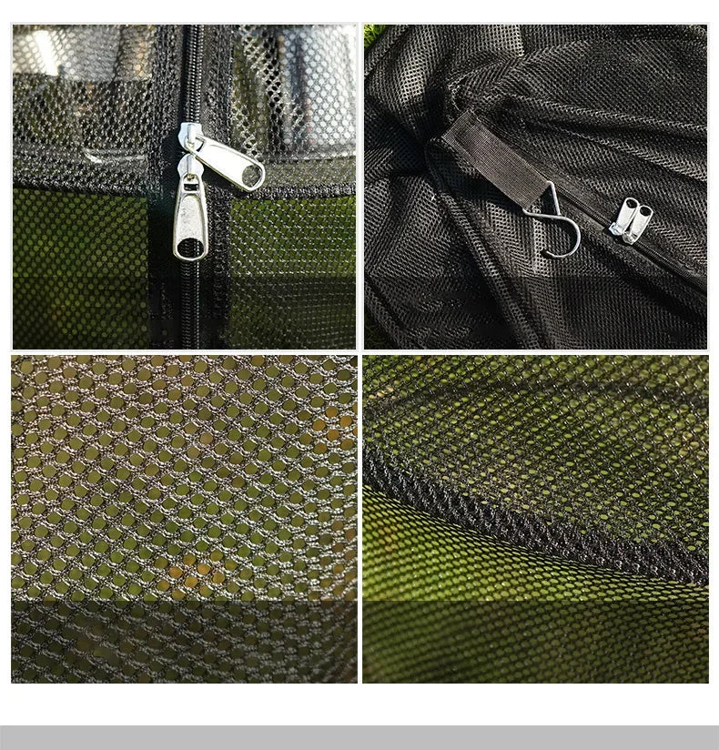 Secador de malla Circular plegable para acampar al aire libre, red portátil de 3 capas de almacenamiento, bolsa de malla colgante, olla antiinsectos, estante de secado para platos y tazas