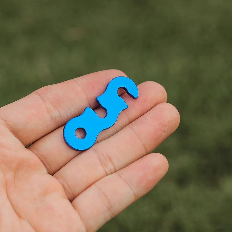 10 Uds. Hebillas de cuerda para tienda de campaña, aleación de aluminio, tapón de cuerda de viento para acampar al aire libre, toldo Wigwam, hebilla de seguridad ajustable