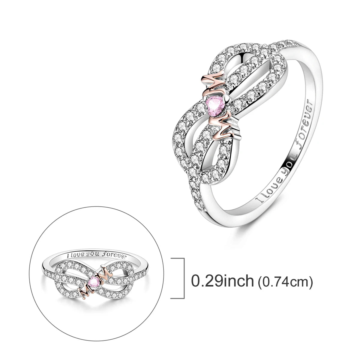 Anillo de Plata de Ley 925 Original para mujer, joyería fina con circonita, luciérnaga, corazón, cruz