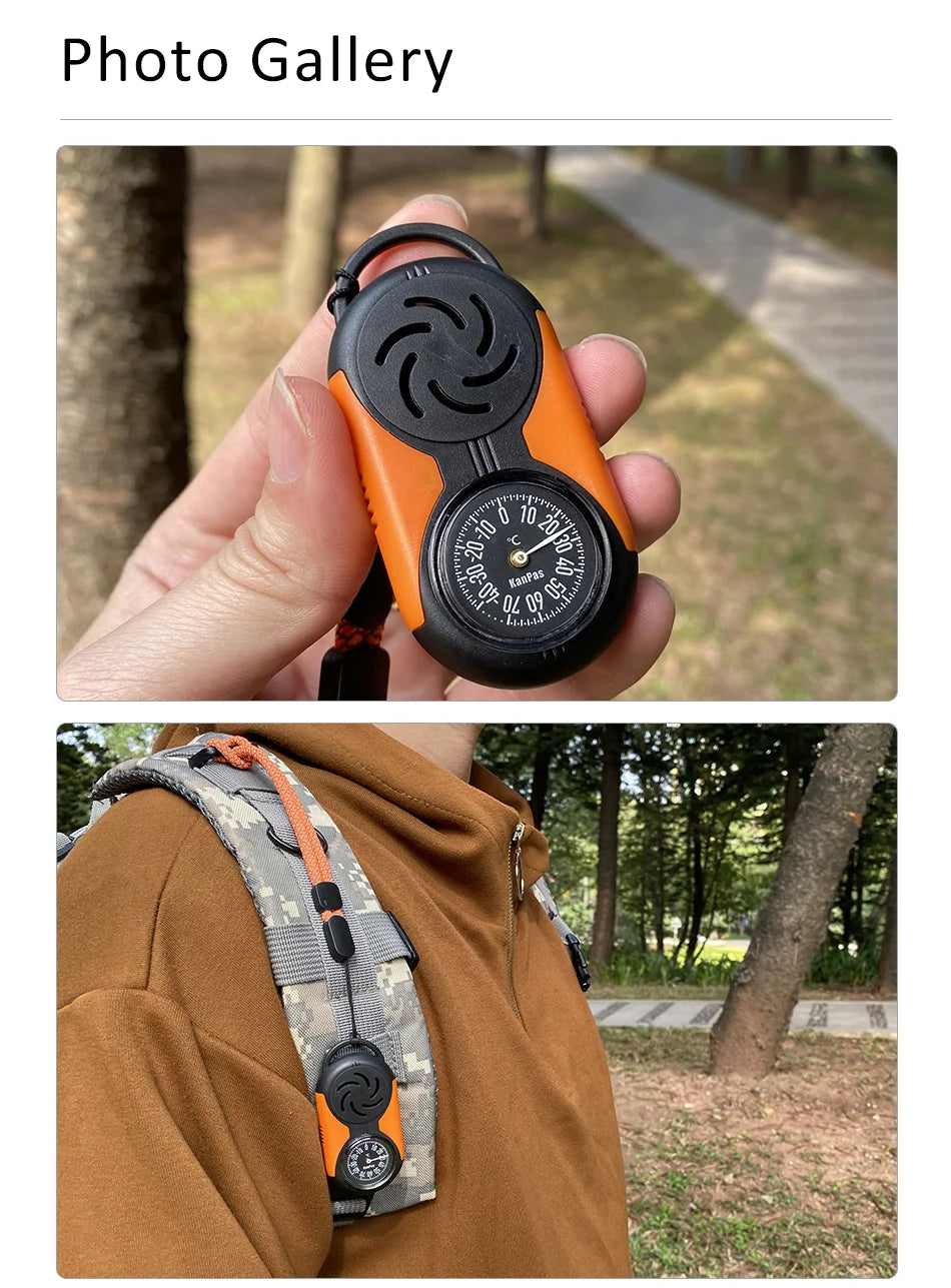 KANPAS Kit de brújula con termómetro/Kit de termohigrómetro de calidad/para exteriores, Camping, senderismo, senderismo, caza, ahorro en vivo, supervivencia