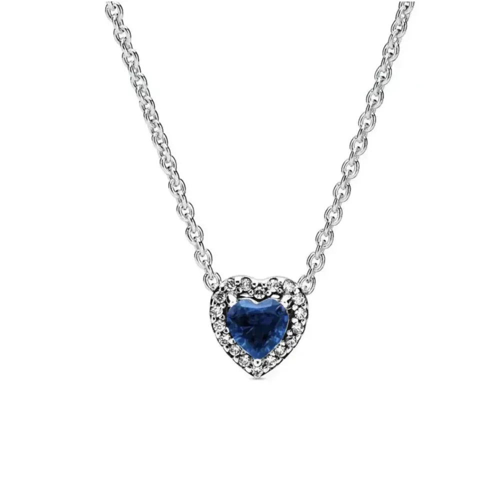 Nuevo original Plata de Ley 925 chapada brillante en forma de corazón collar pulsera mujer regalo de cumpleaños del Día de San Valentín joyería DIY
