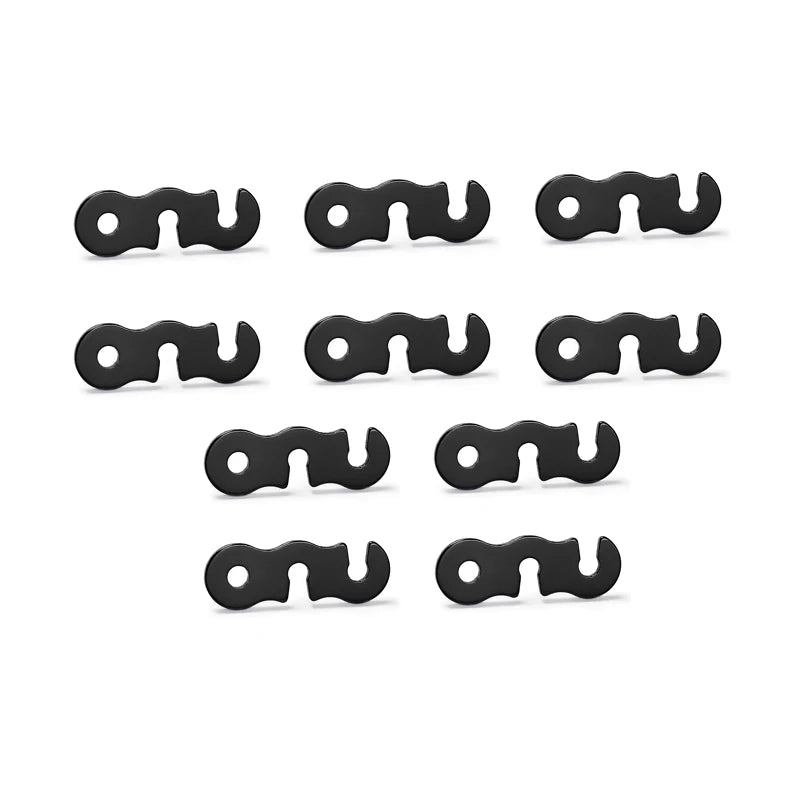 10 Uds. Hebillas de cuerda para tienda de campaña, aleación de aluminio, tapón de cuerda de viento para acampar al aire libre, toldo Wigwam, hebilla de seguridad ajustable