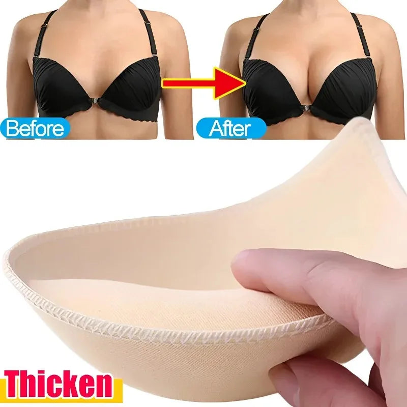 Accesorios redondos para mujer, traje de baño de esponja 3D, sujetador de realce de pecho, relleno, potenciadores de pecho, inserto de espuma, copa triangular para el pecho, 2 uds.