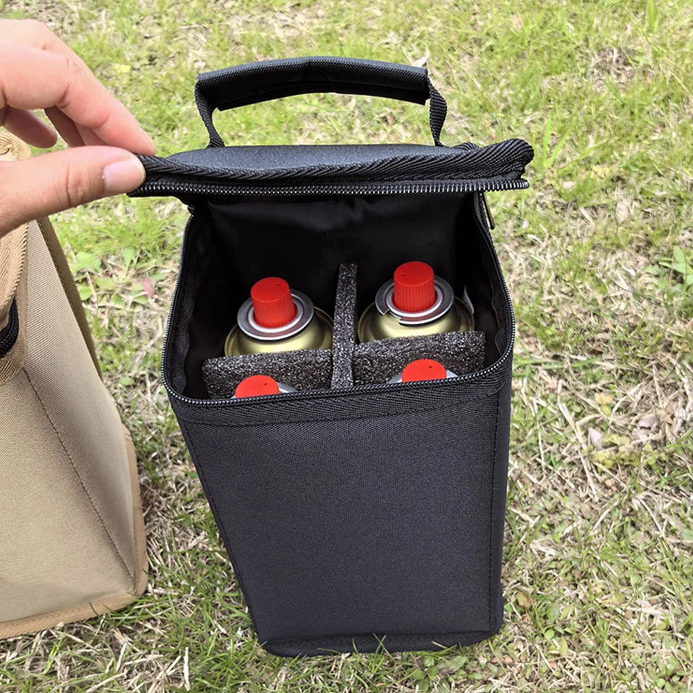 Bolsa de almacenamiento para tanques de Gas para acampar, funda protectora portátil para cilindro de combustible, bolsa de transporte ligera para campamento, anticolisión para cocinar al aire libre