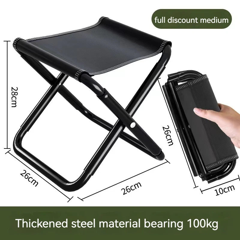 Silla de viaje al aire libre, taburete plegable portátil para acampar, Picnic, taburete plegable para pies, pesca, senderismo, playa, silla ultraligera, herramientas
