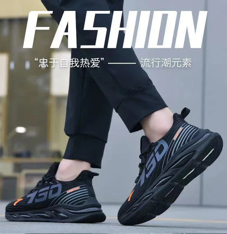 Zapatos deportivos informales de malla ligera para hombre, zapatillas transpirables de verano para correr, suela suave a la moda, cómodas zapatillas antideslizantes para hombre