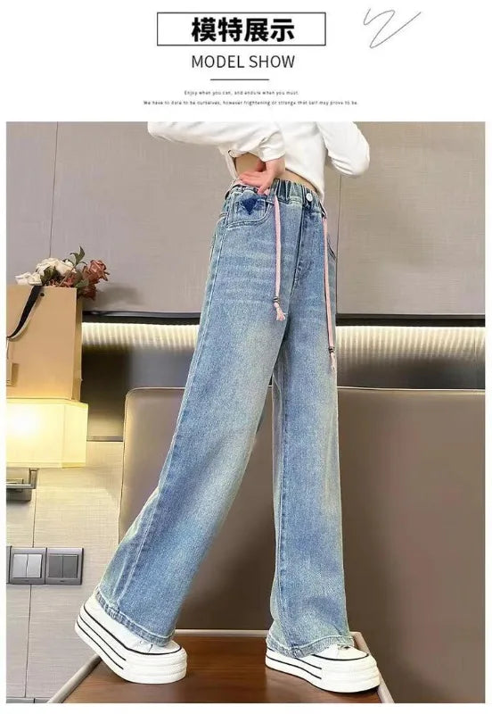 Pantalones de chándal para adolescentes, moda de otoño, ropa de calle informal, ropa de hadas de primavera para niños, pantalones para niñas, ropa para niños de pierna ancha