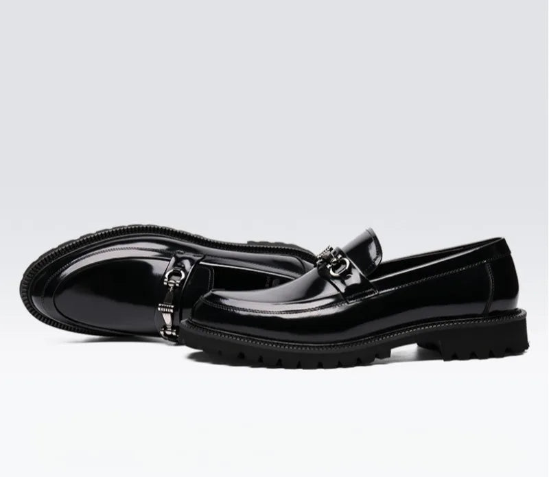 Zapatos de vestir de cuero para hombre, hebilla de calle de caballo, zapatos Oxford de alta calidad para hombre, zapatos formales para fiesta de boda y oficina, talla grande 38-48
