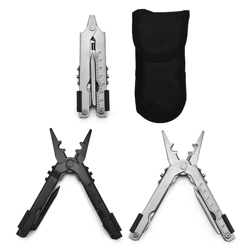 Nuevo multiherramienta para acampar al aire libre, cortador EDC portátil de acero inoxidable, herramientas multifunción plegables, alicates para cuchillos de supervivencia de emergencia