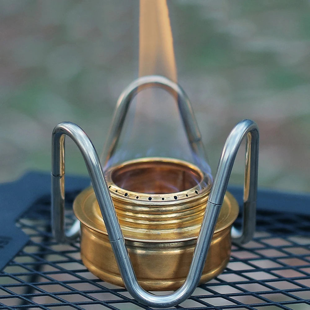 Soporte para estufa de Alcohol para acampar al aire libre, soporte desmontable de acero inoxidable, accesorios creativos portátiles para acampar, senderismo y acampada