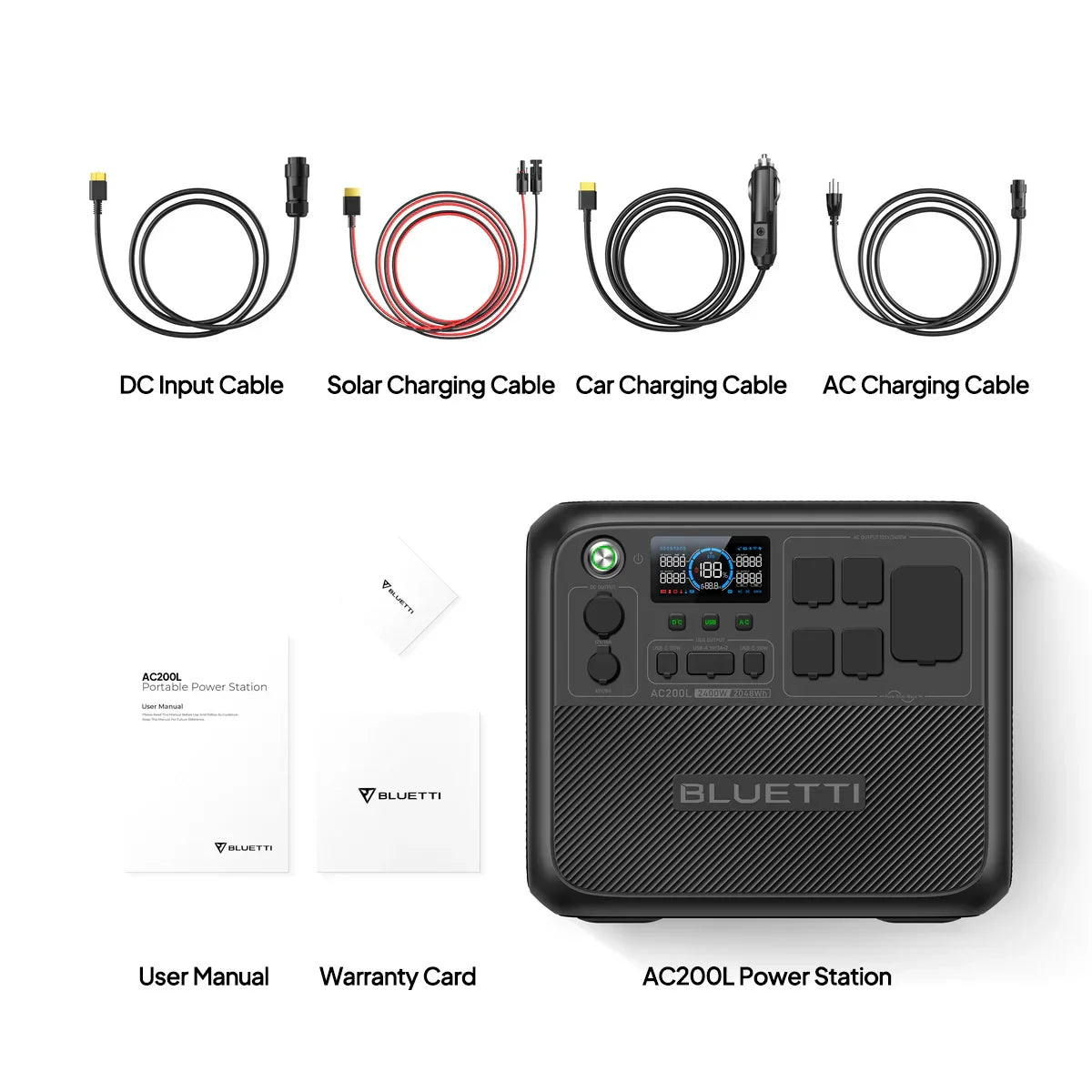 Bluetti AC200L enchufe estadounidense 2400W 2048Wh estación de energía portátil generador Solar uso doméstico UPS Camping pescado RV batería LiFePO4 al aire libre